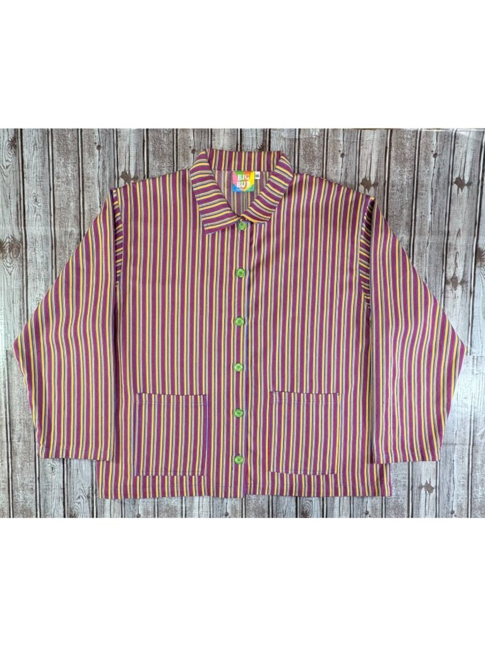 Big Bud Press Work JacketStriped Chore Coat Carpenter Utility USA size 1XL multi